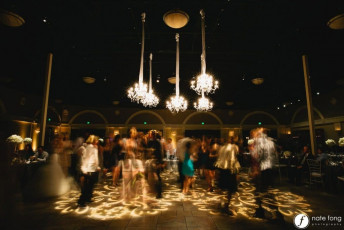 12 Light Crystal Chandeliers and Dance Floor GOBO Washes