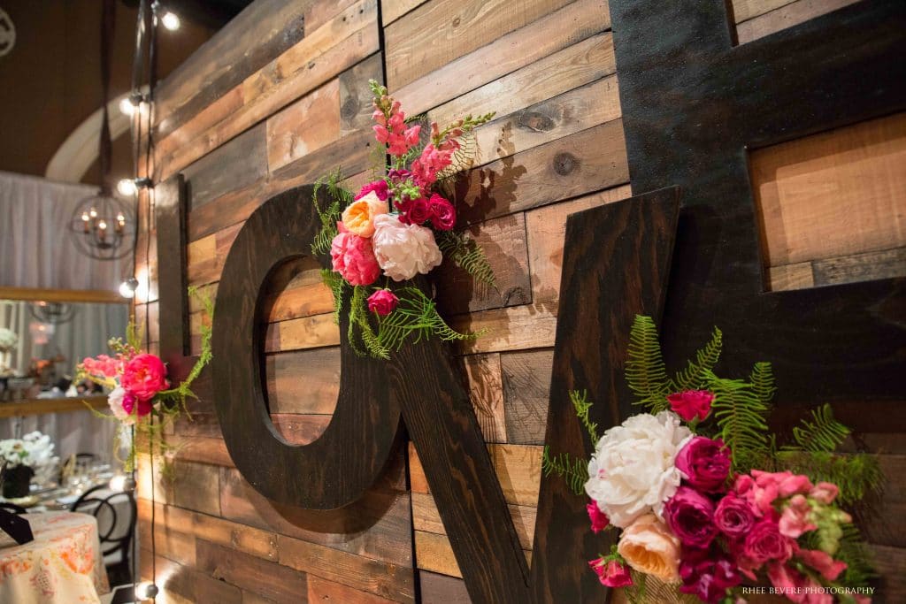 Reclaimed Barn Wood Wall and Monogram Letters