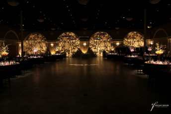 GOBO Washes, 30 Candle Iron Chandelier, and a Custom Monogram GOBO