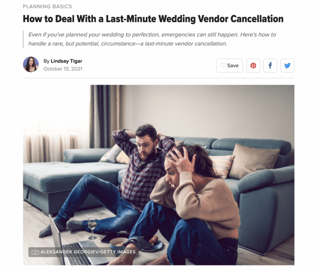 vendor cancellations - weddingwire