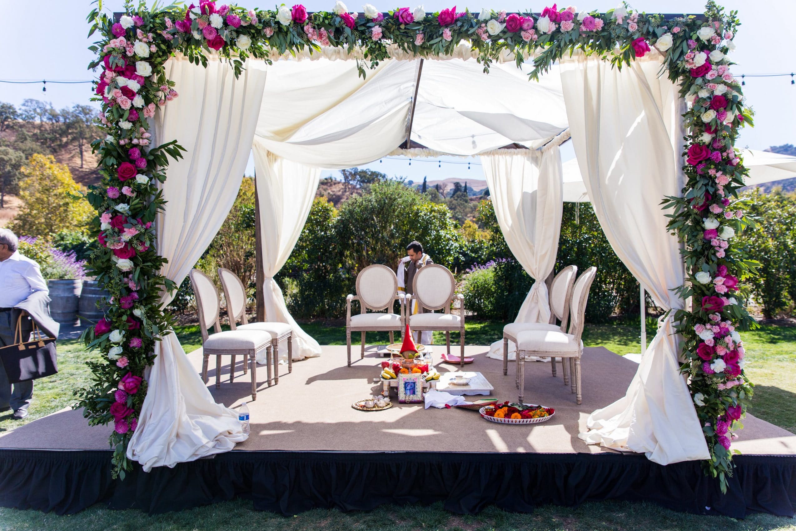 event drapery | Wente Vineyard mandap