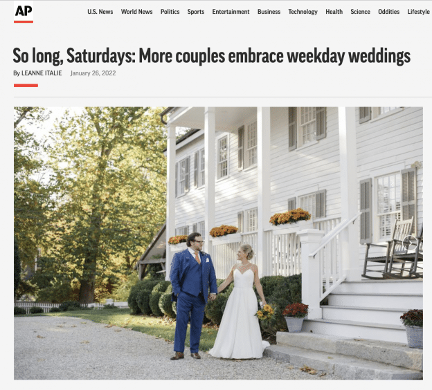 weekday weddings | AP News