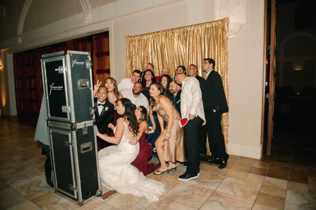 Wedding party in a photo booth