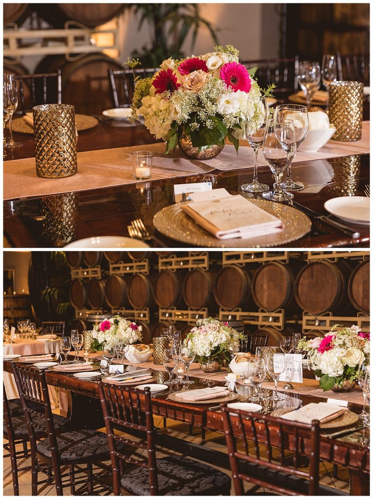 Wedding Reception tables and centerpiece