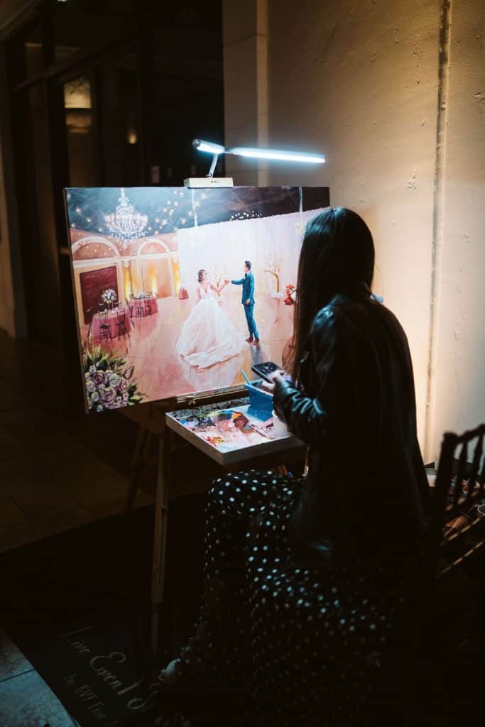 live painter at a wedding