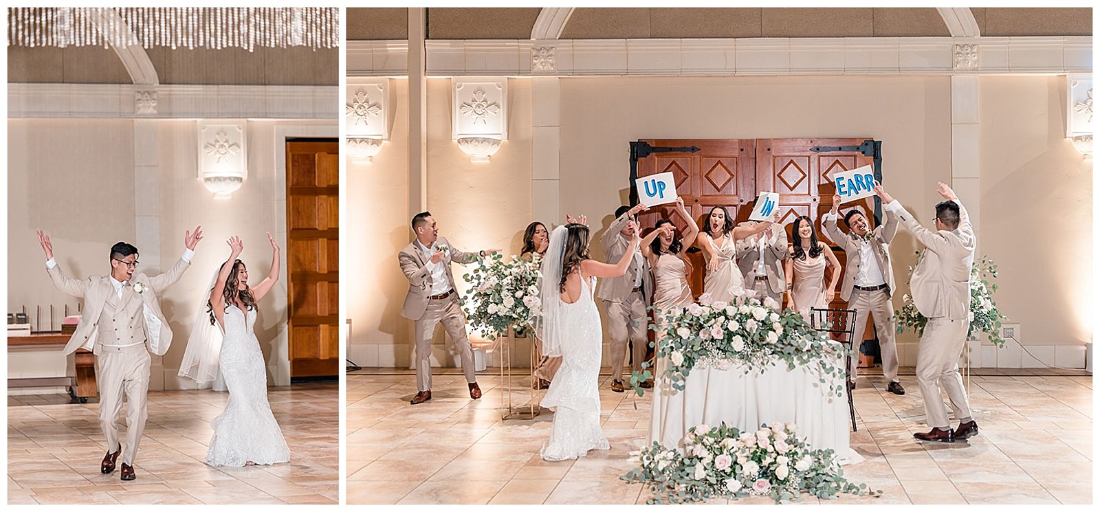 reception entrance and wedding party