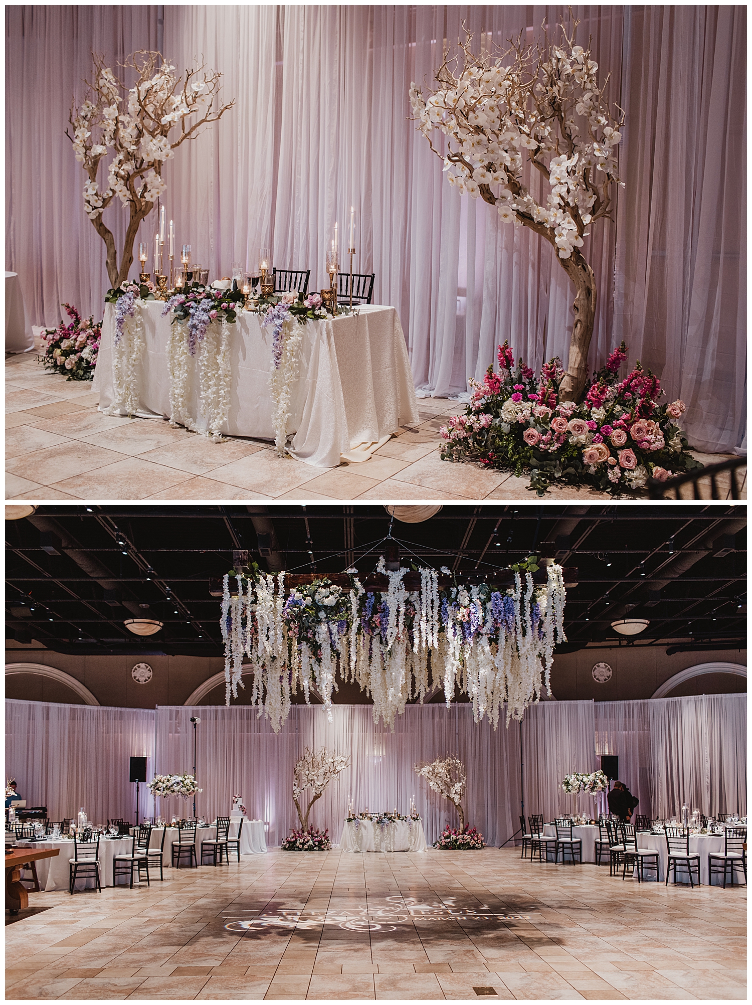 purple wedding reception 