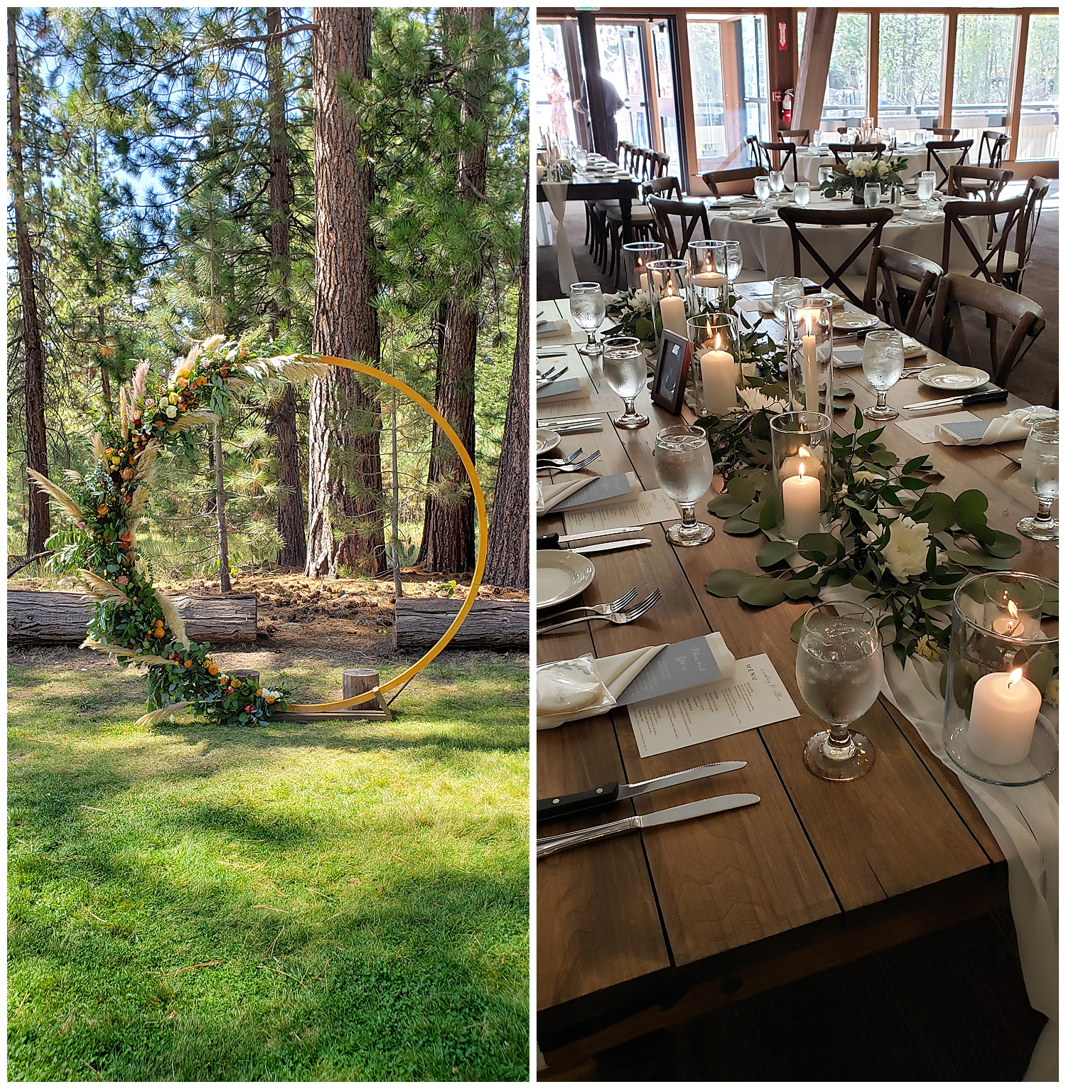 Ceremony Arch and reception table bay area florist