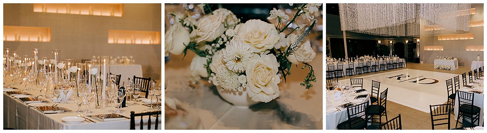 black and white bay area wedding reception 