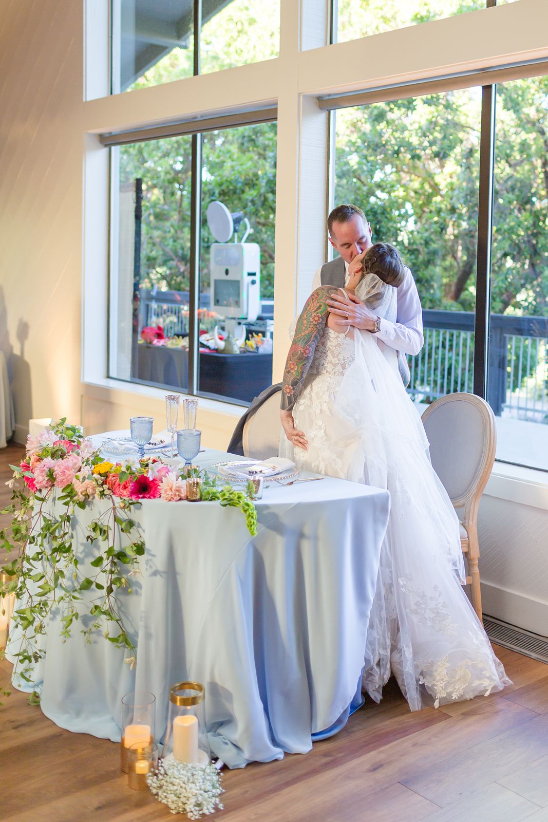 bride and groom reception