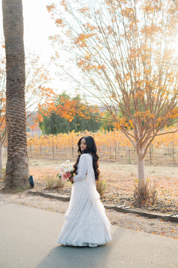 autumn winery bride