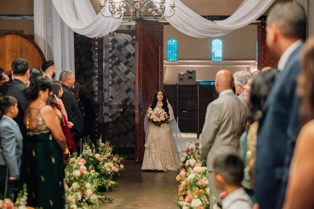 bride walking down aisle