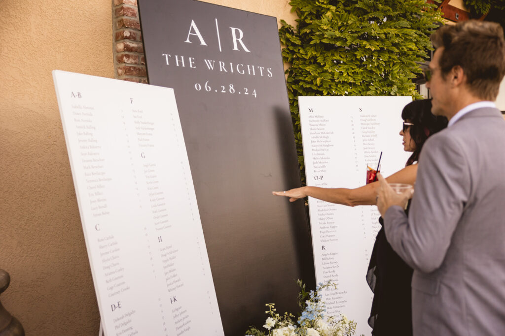 wedding seating chart