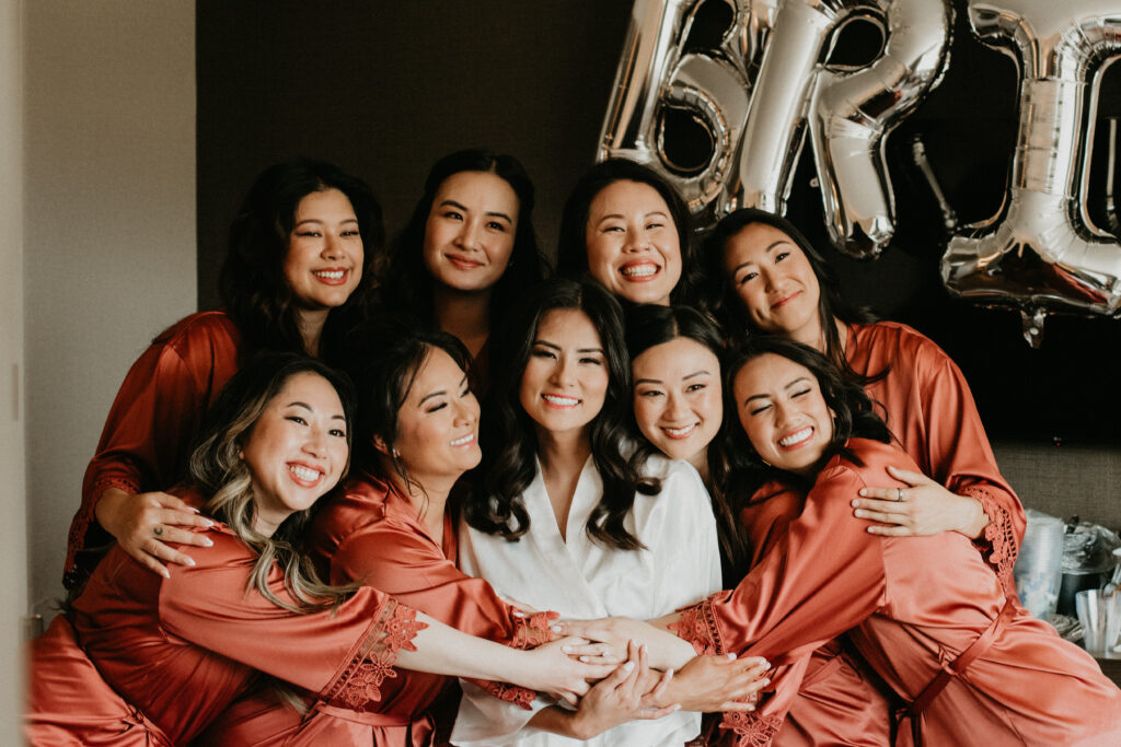bride and bridesmaids