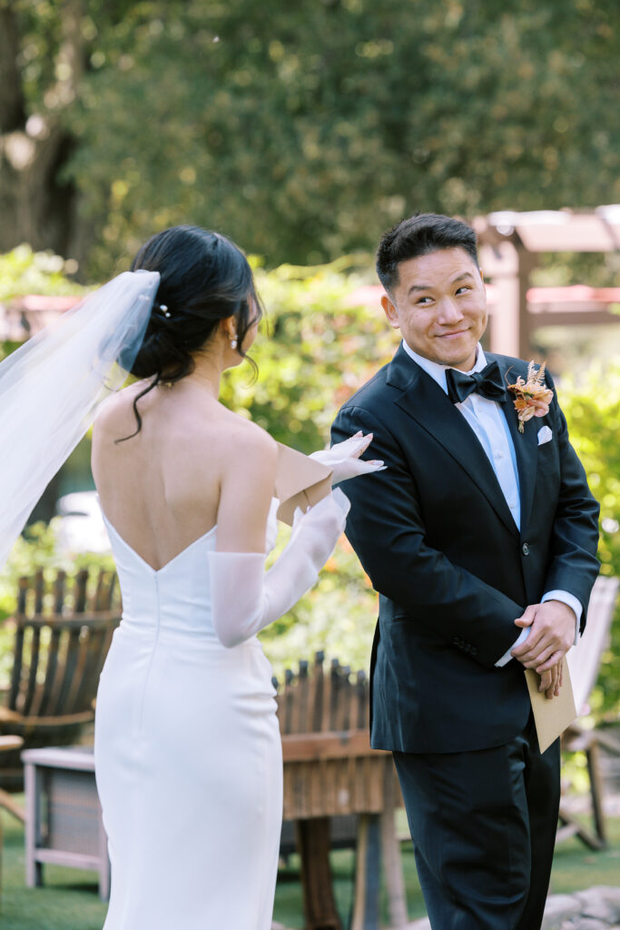 Elliston Vineyards wedding first look
