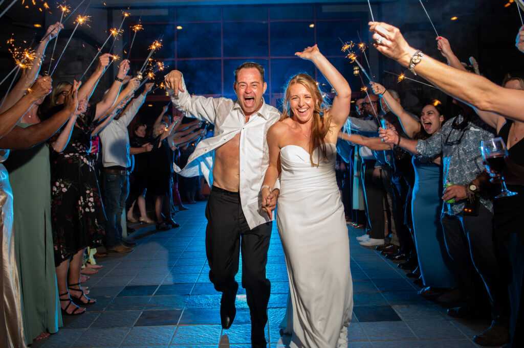 wedding couple exit