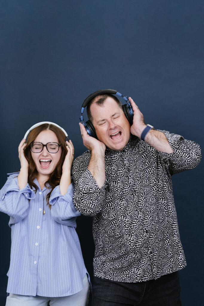 wedding podcast hosts